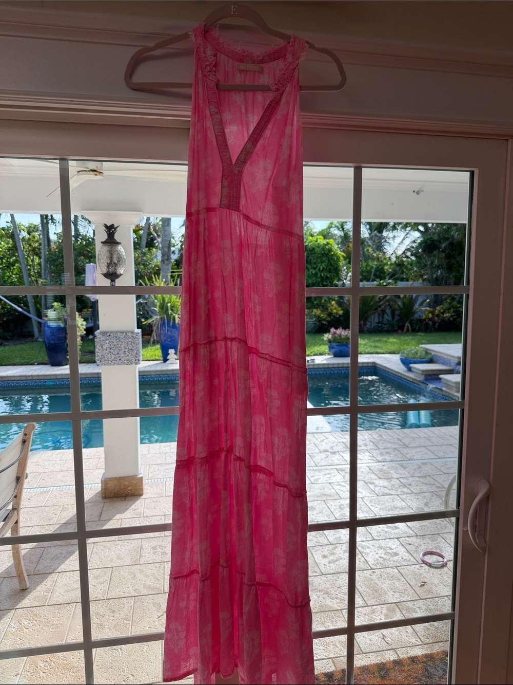 Girls' Pink Sleeveless Maxi One-Piece Dress
